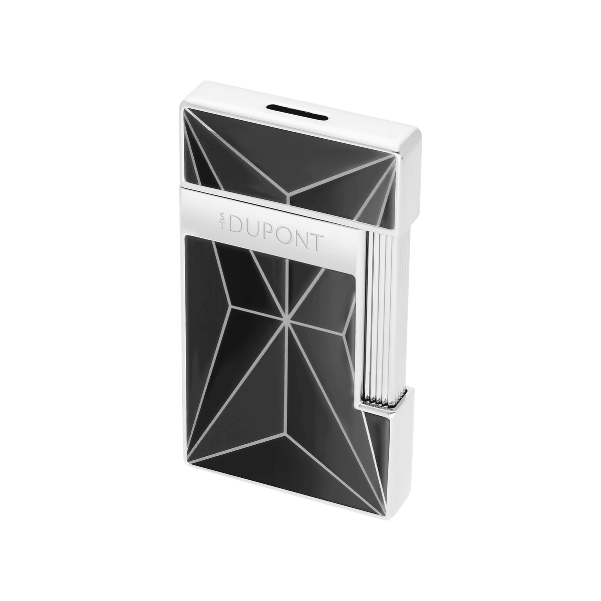 ST Dupont Feuerzeug Slimmy Fire X, Palladium, Ltd. Edt., Schwarz