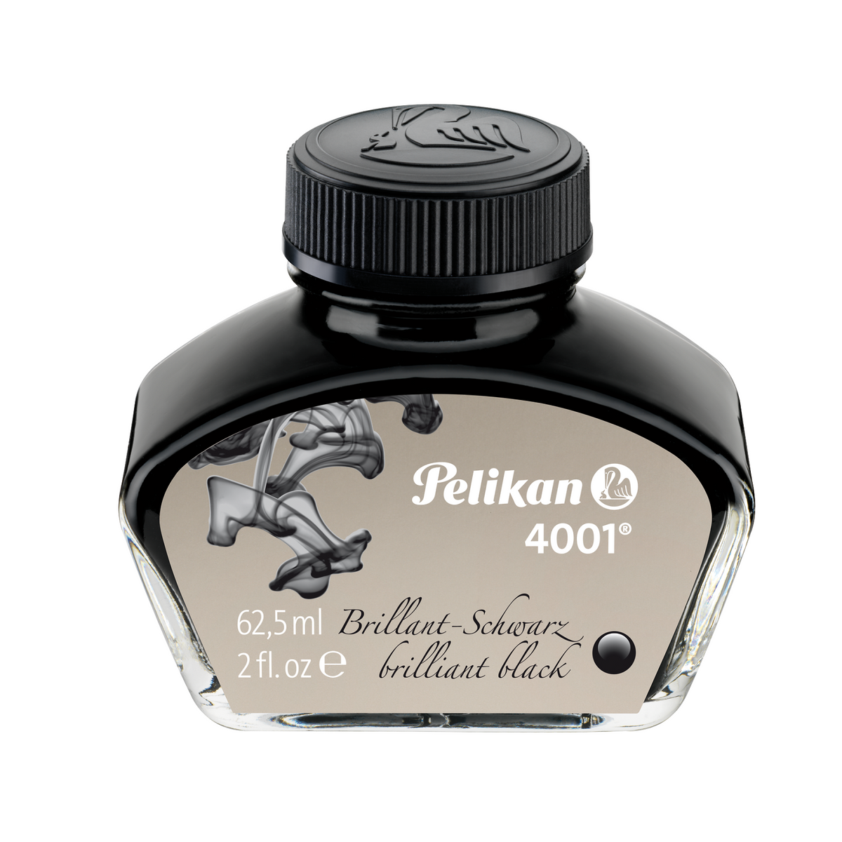 Inchiostro Pelikan, 4001, Nero Brillante, 62,5 ml