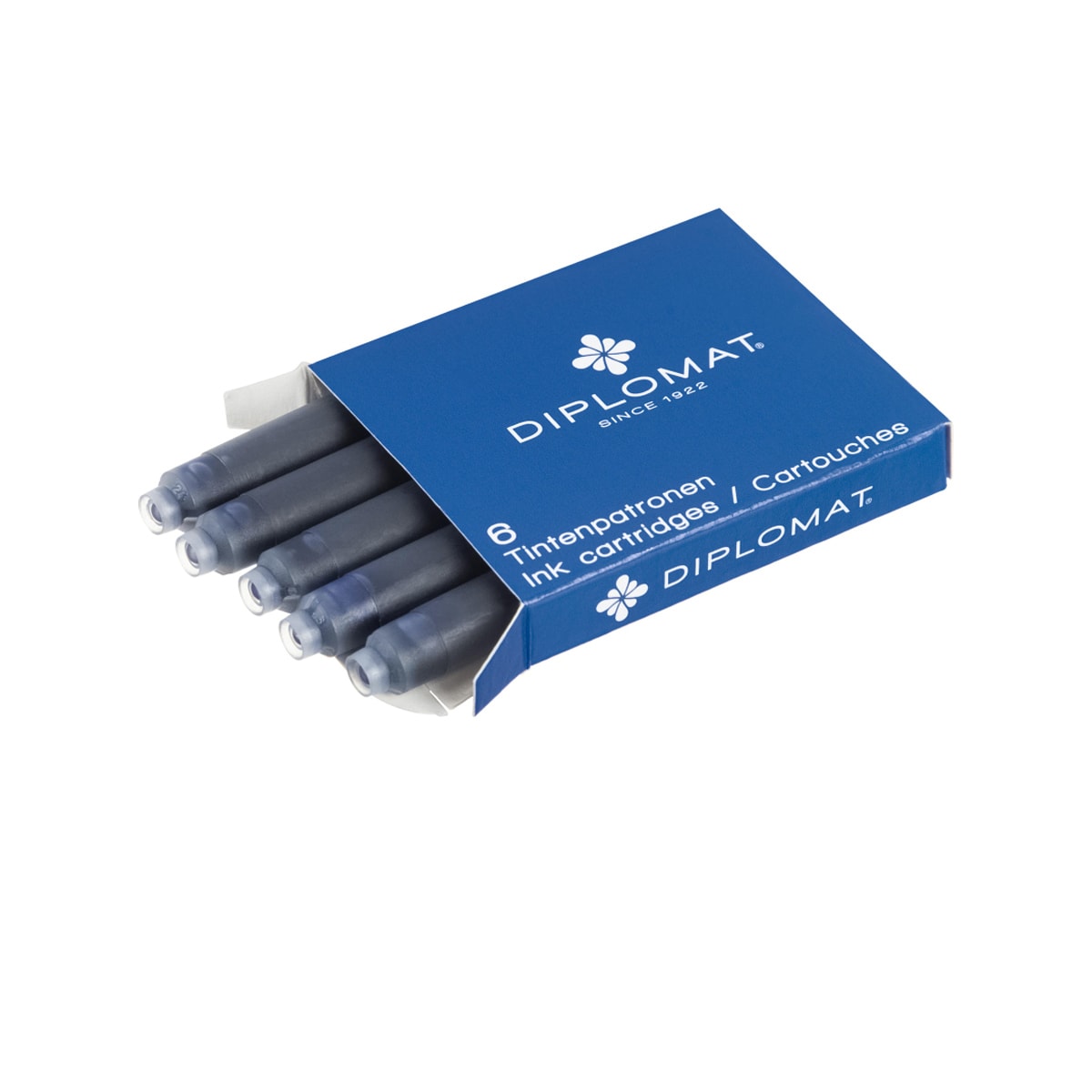 Diplomat, cartouche d'encre, 6 pcs bleu