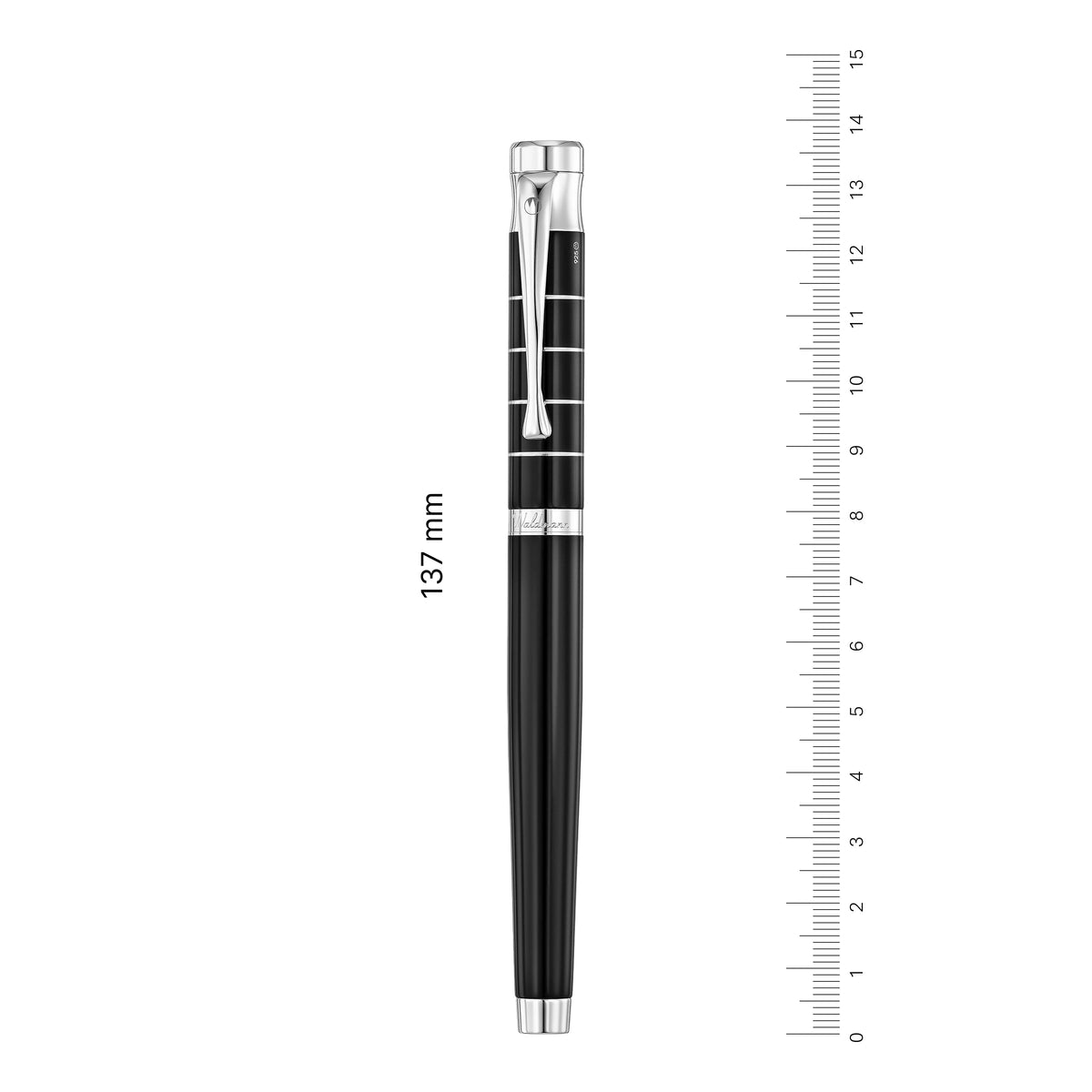 Waldmann, Stylo bille Tango, Anneaux, laqué, noir