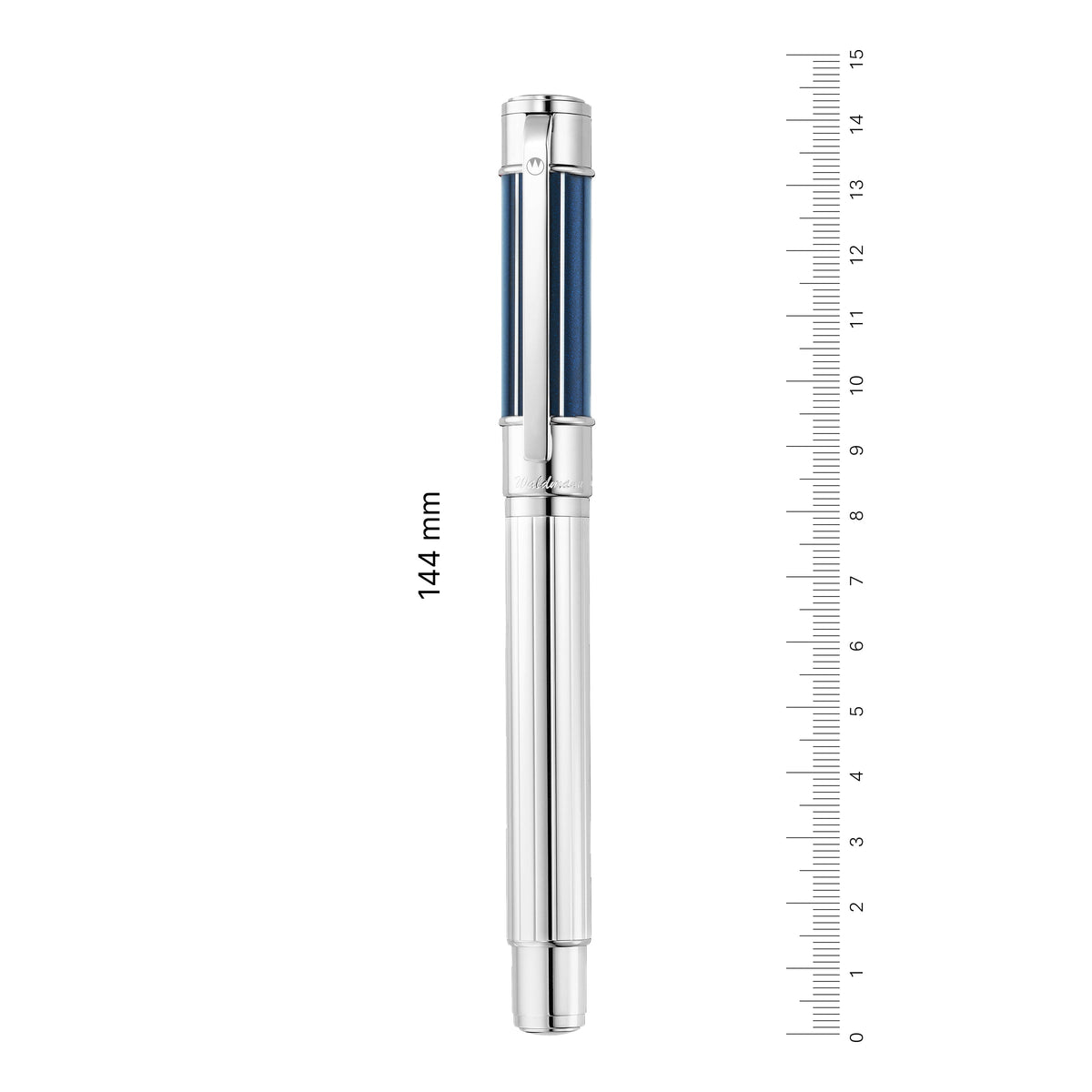 Waldmann, Penna stilografica Commander 23, tratto largo, pennino 18K, blu notte