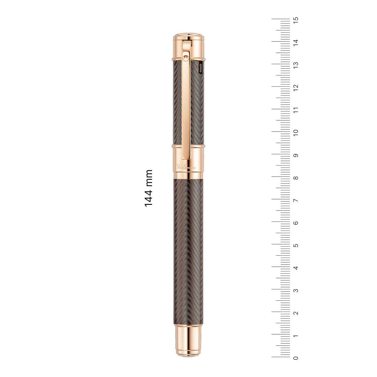 Stylo Waldmann Commander 25 Édition Limitée, plaqué or rose, marron