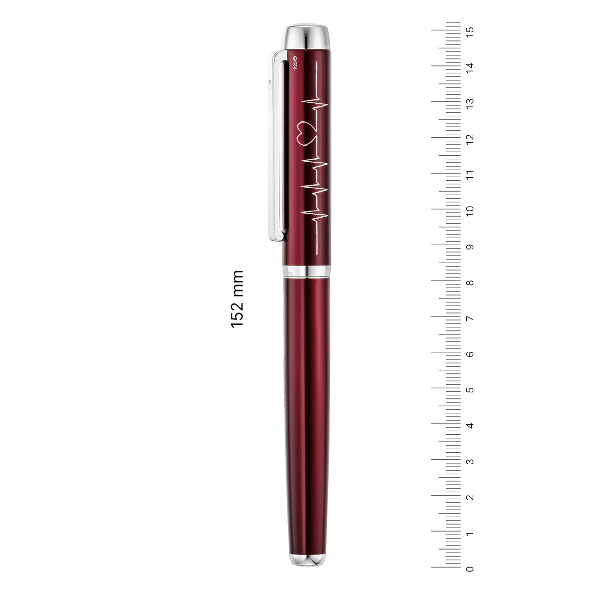 Penna stilografica Waldmann Heartbeat 150 Edizione limitata, incisa a mano, rossa
