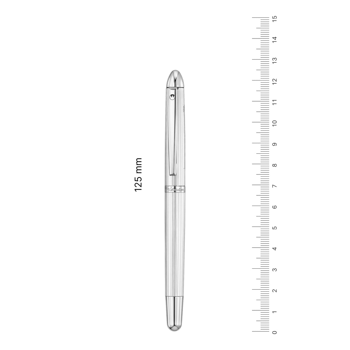 Waldmann, stylo de poche, lignes, plume 18K, argent