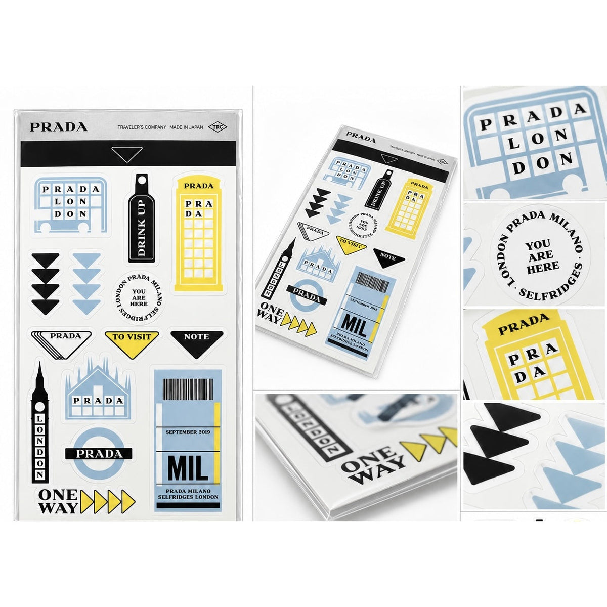 PRADA Stickers, Oggetti da Scrivania, set d'autocollants pour accessoires de bureau