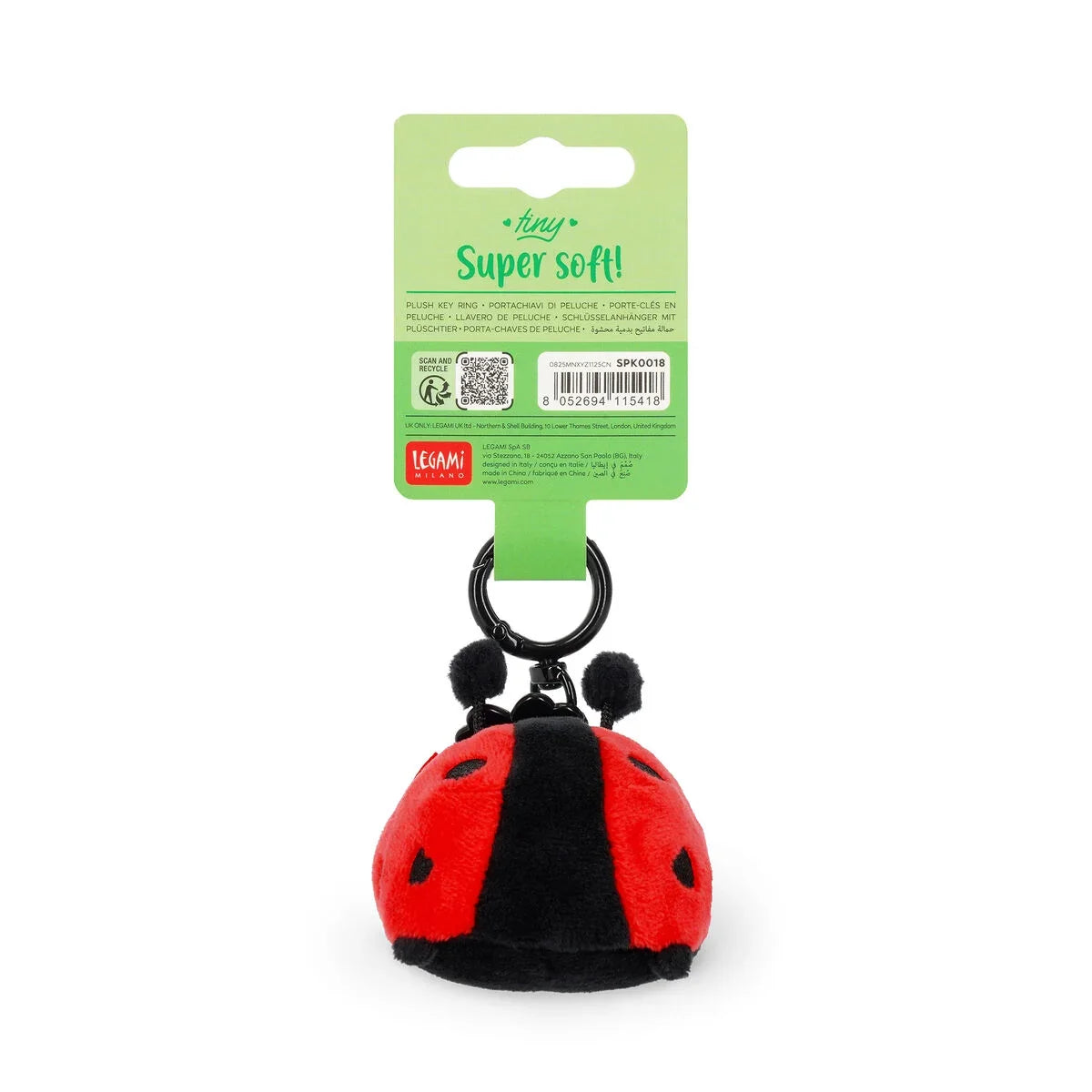 Legami Porte-clés Peluche – Tiny Super Soft!, Coccinelle