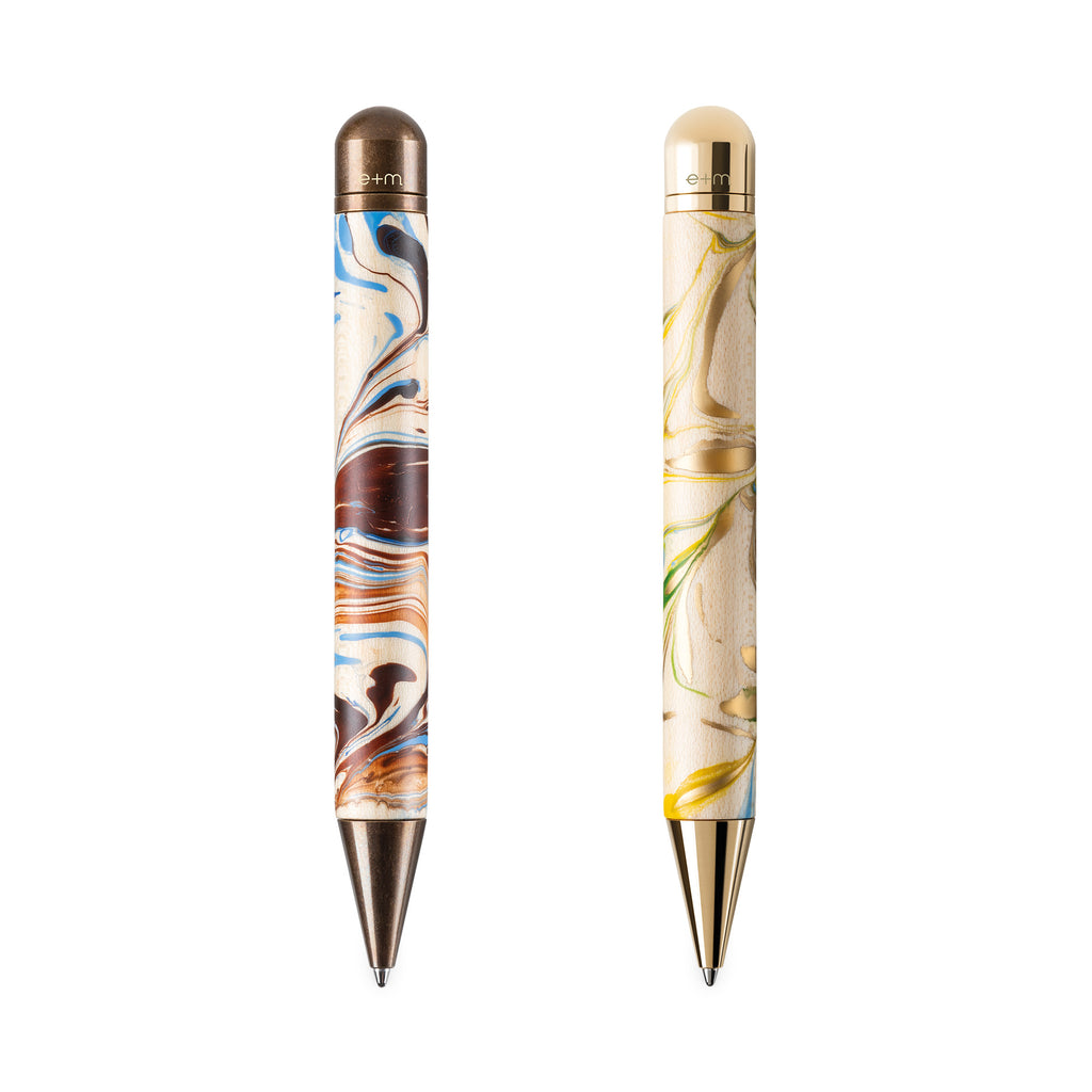 penna a sfera e+m MARBLE 1899 oro marmorizzato