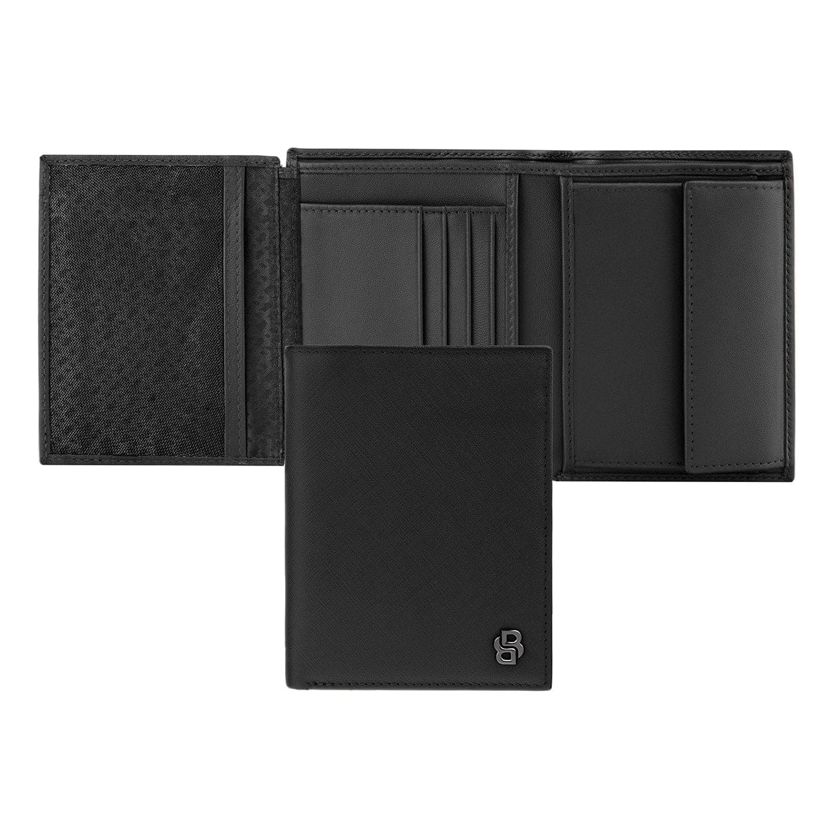 HUGO BOSS Brieftasche Double B Saffiano, Klappe, gunmetal