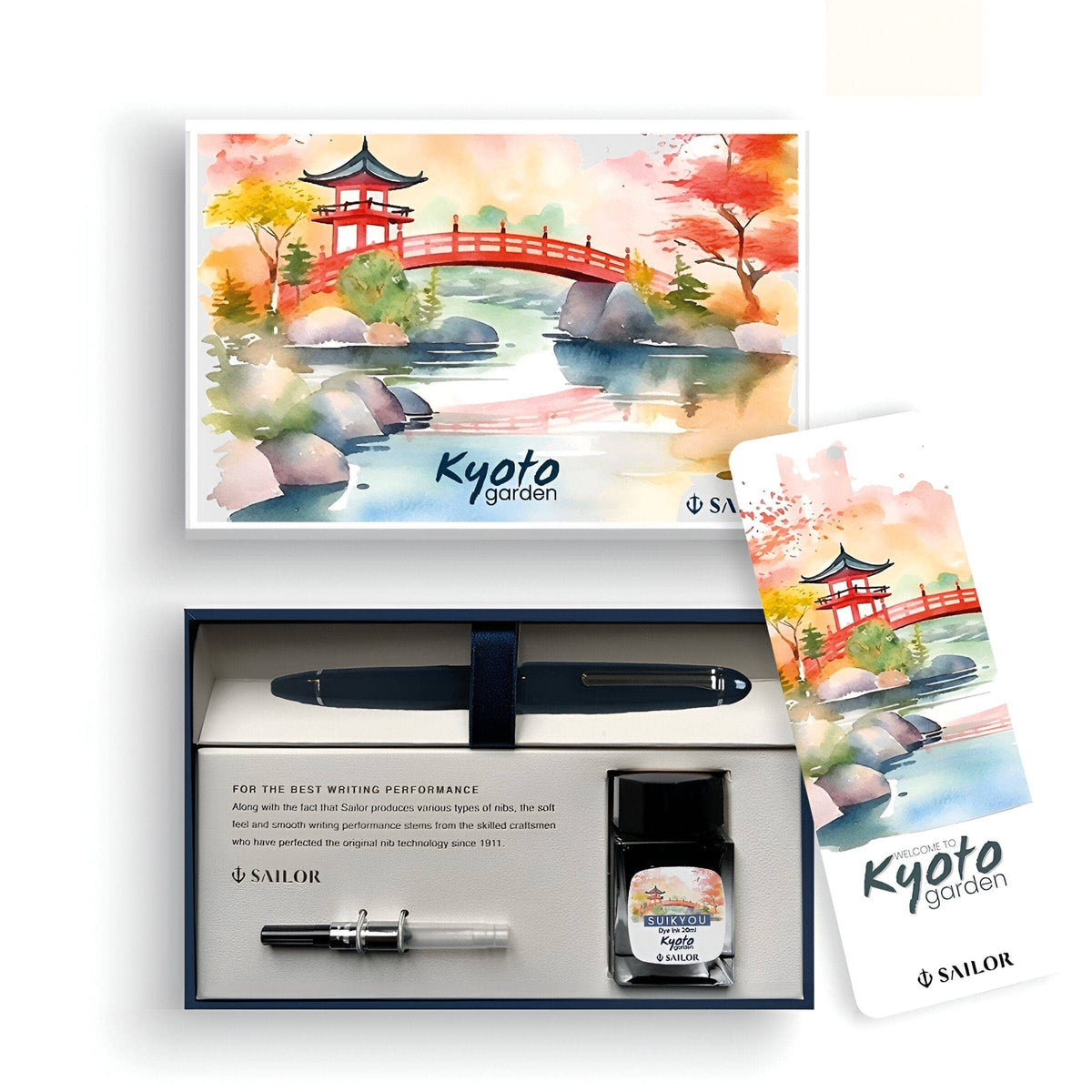 Stilografica Sailor 1911 Large, Kyoto Garden senza anelli, 21Kt, Suikyou