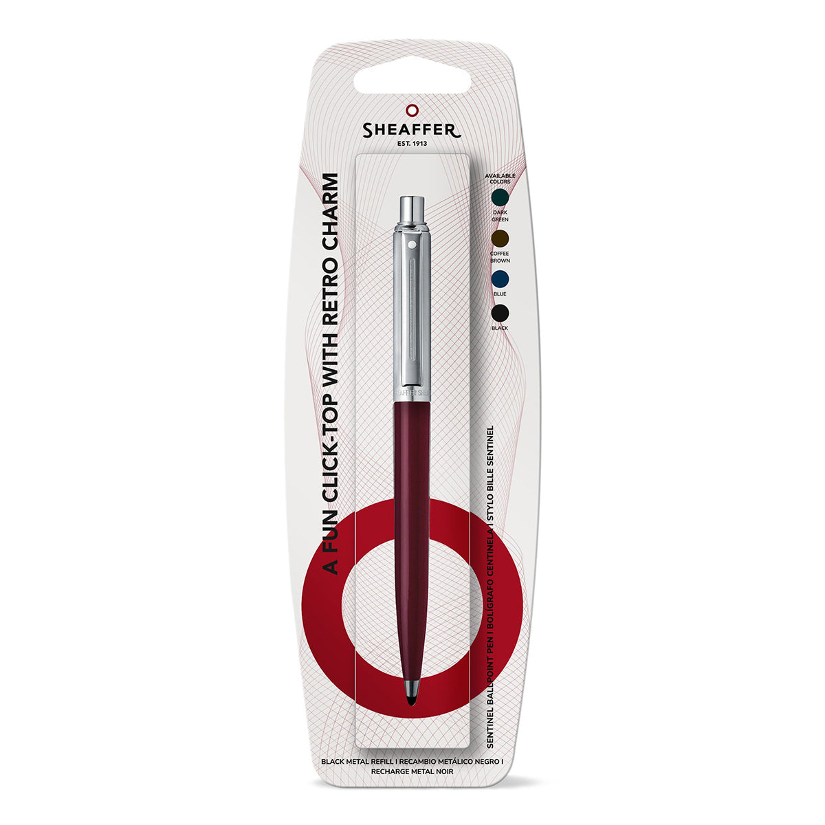 Sheaffer Kugelschreiber Sentinel Chrome, Burgundy