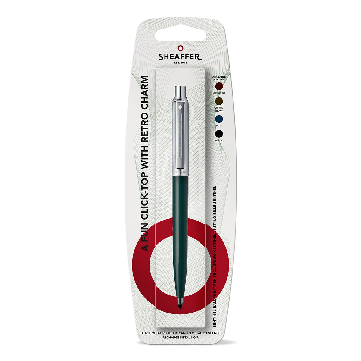 Sheaffer Stylo bille Sentinel Chrome, vert