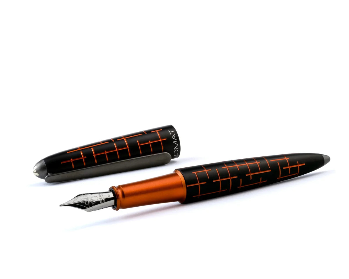 Diplomat, stylo-plume Elox Matrix noir orange