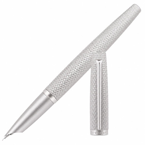 Stylo plume Diplomat Viper Guilloche, argent