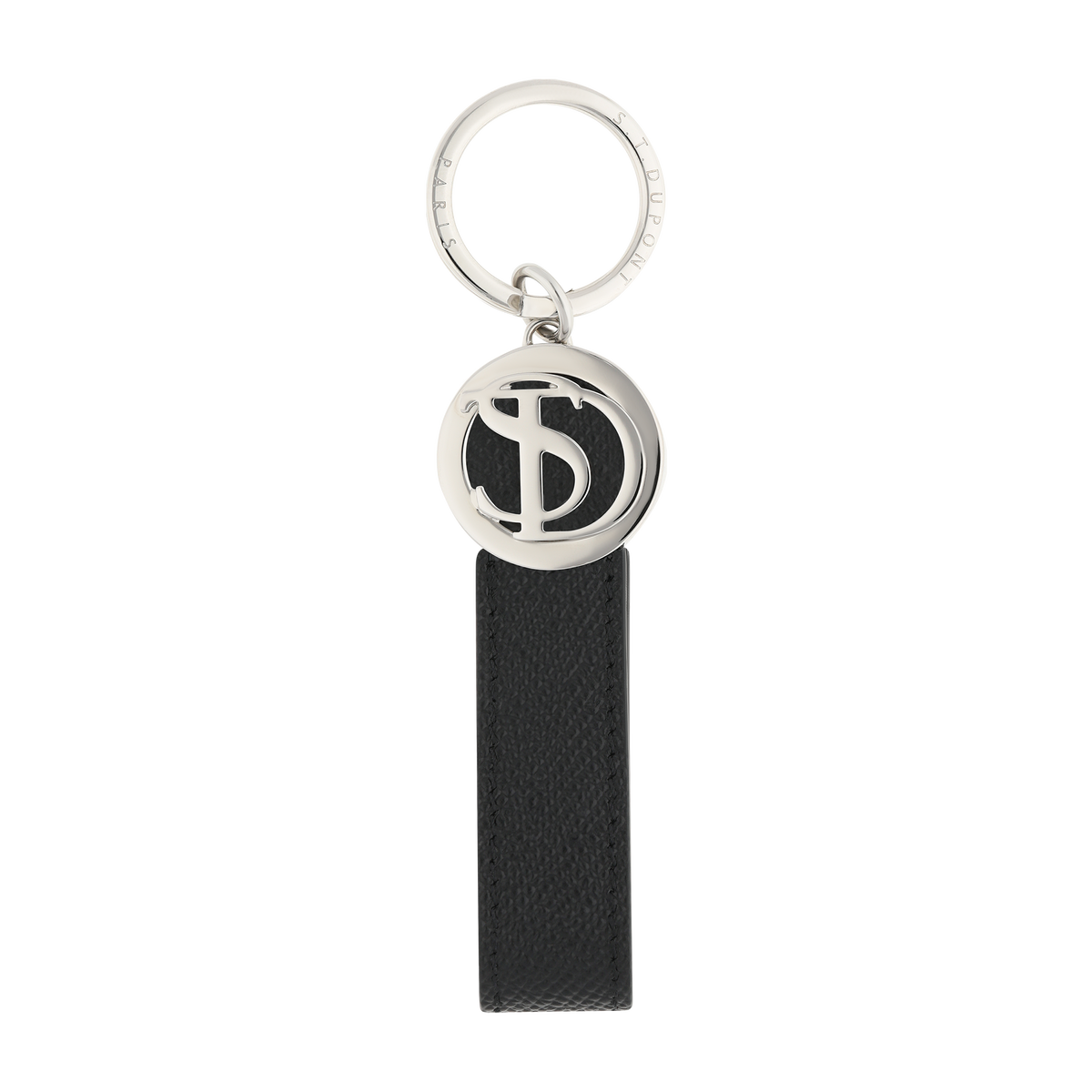 ST Dupont Accessories Schlüsselanhänger Iconic, Palladium, Schwarz