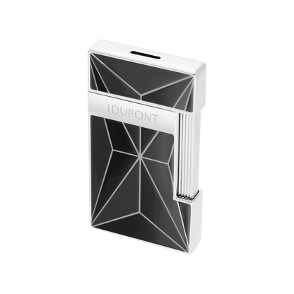 ST Dupont Feuerzeug Slimmy Fire X, Palladium, Ltd. Edt., Schwarz