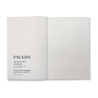 PRADA Carnet de notes de rechange Travel Journal Blanc+Jaune