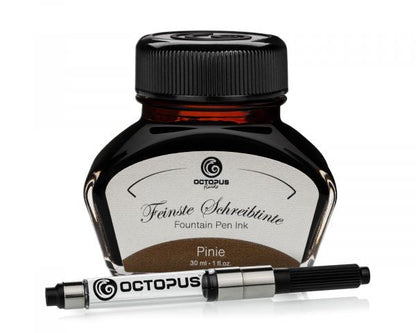 Octopus Fluids Füllhaltertinte-Set Classic Schreibtinten Pinie Braun mit Konverter