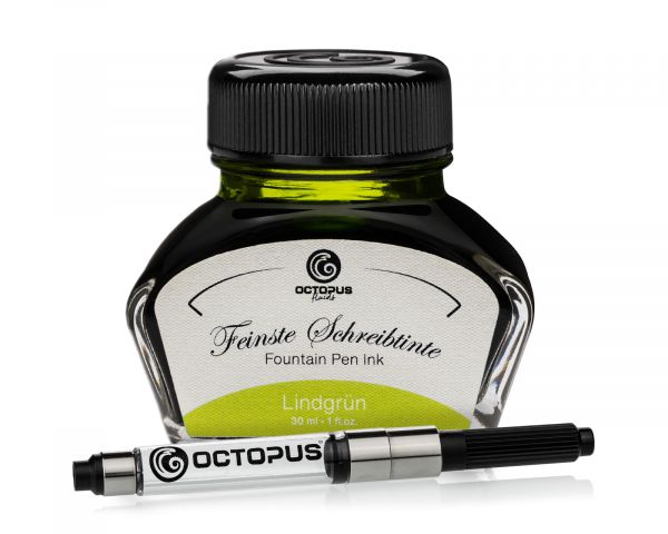 Octopus Fluids Stylo-Plume Set d'Encre Classique Vert Tilleul avec Convertisseur