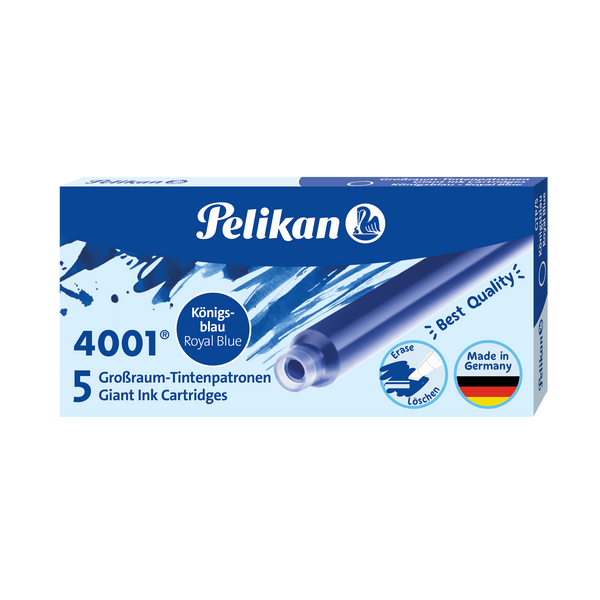 Cartucce d'inchiostro Pelikan 4001 GTP/5, Blu reale
