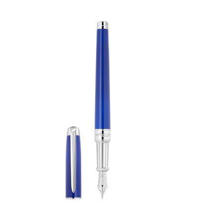 ST Dupont Stylo-plume Ligne D Eternity Eternity, Palladium, Bleu Indigo