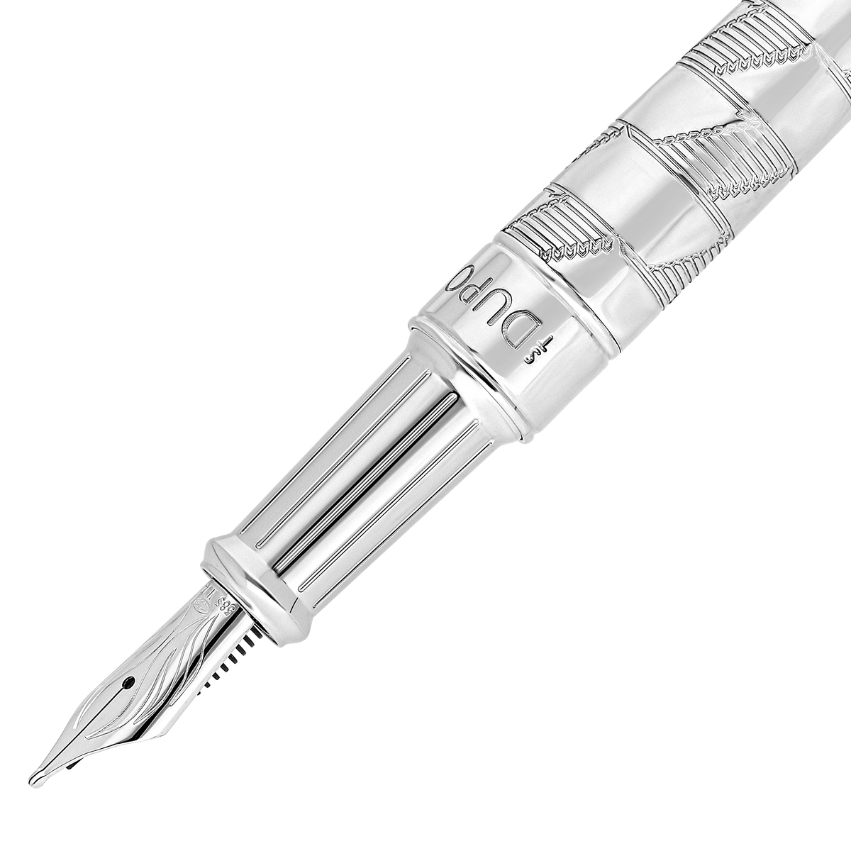 ST Dupont Stylo Plume Ligne D Eternity Monogram, Palladium, Ed. Limitée, Argent