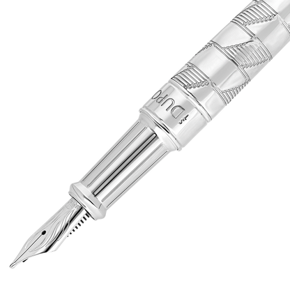 ST Dupont Stylo Plume Ligne D Eternity Monogram, Palladium, Ed. Limitée, Argent