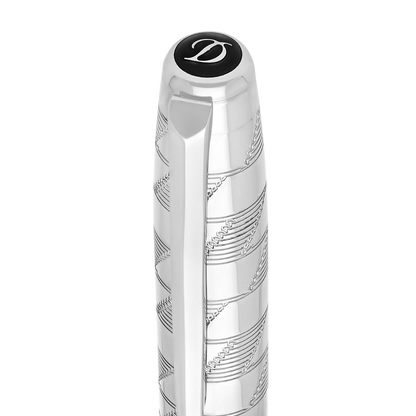 ST Dupont Stylo Plume Ligne D Eternity Monogram, Palladium, Ed. Limitée, Argent