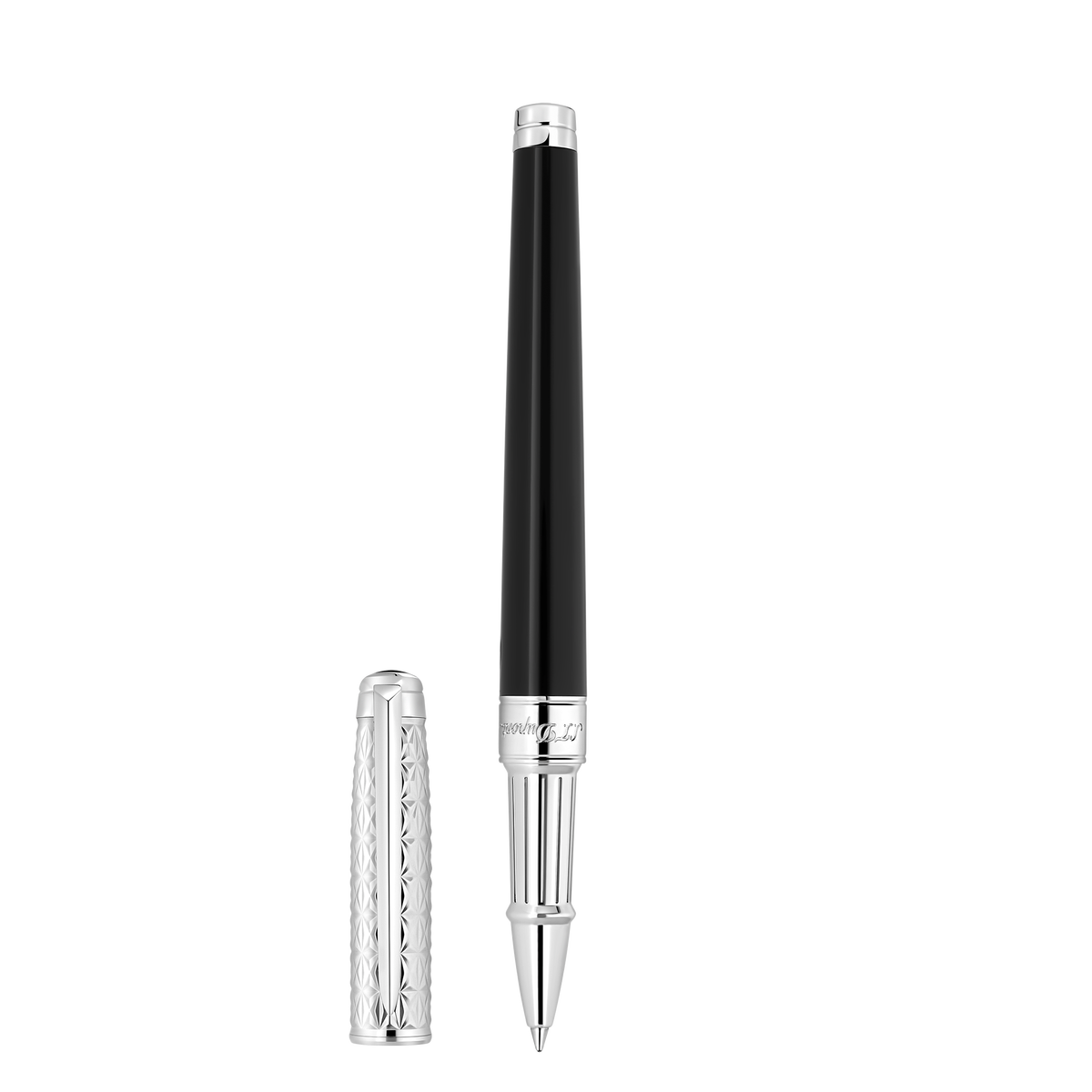 St Dupont Stylo Roller Ligne D Eternity Fire X, Palladium, Éd. Lim., Noir
