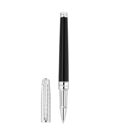 St Dupont Stylo Roller Ligne D Eternity Fire X, Palladium, Éd. Lim., Noir