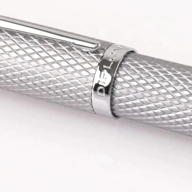 Stylo roller Diplomat Viper Guilloche, argent