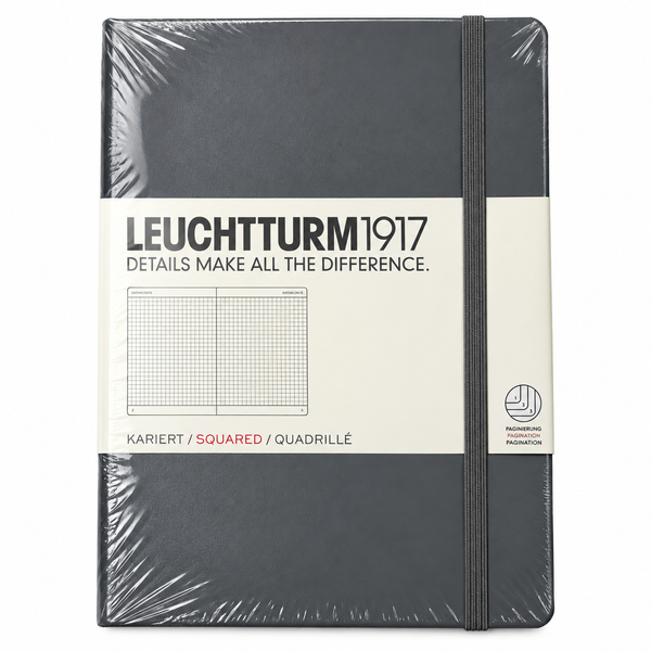 Leuchtturm 1917, Carnet, A5 quadrillé, couverture rigide, Anthracite