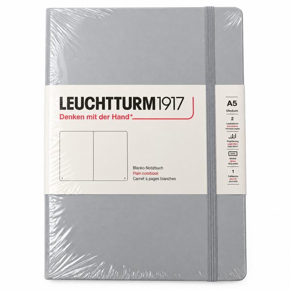 Leuchtturm 1917, carnet A5 blanc, couverture rigide, Light Grey