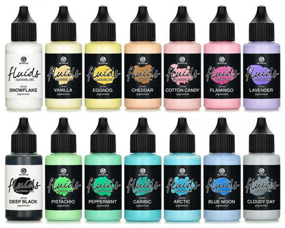 Set di inchiostri a base di alcol OPAK Octopus Fluids, 14 colori, coprenti, ad asciugatura rapida