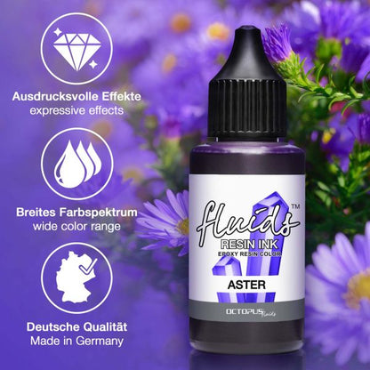 Octopus Fluids Inchiostro alcolico ottimizzato per resina Octopus Fluids Resin Ink ASTER viola trasparente
