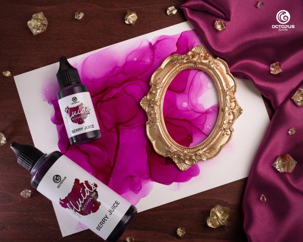 Octopus Fluids Alcool Ink Encre à alcool pour Fluid Painting, Resin-Art et Mixed Media Violet BERRY JUICE 100 ml