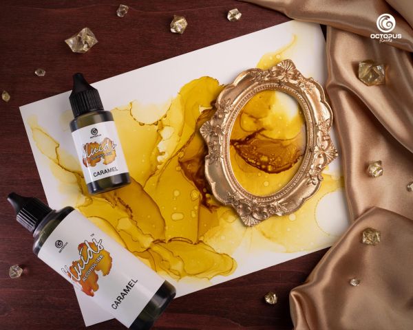 Inchiostro a base di alcol Octopus Fluids per Fluid Art & Resin, inchiostri a base di alcol Basic caramello marrone