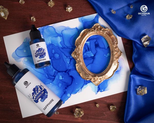 Octopus Fluids Alkoholtinte Alcohol Ink Blue Sapphire blau