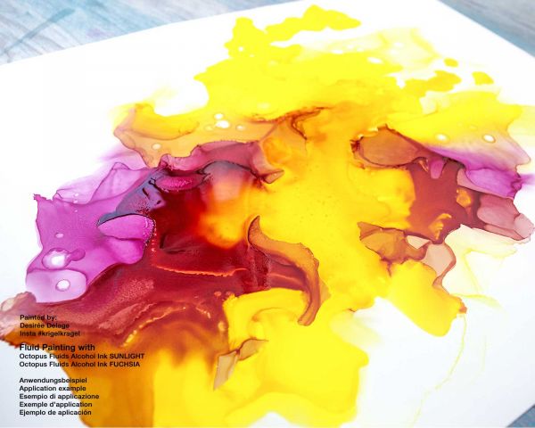 Octopus Fluids Alcohol-Ink Starterset CIRCLE Bloody Mary, Sunlight, Sapphire, Lucky Green, Brownie