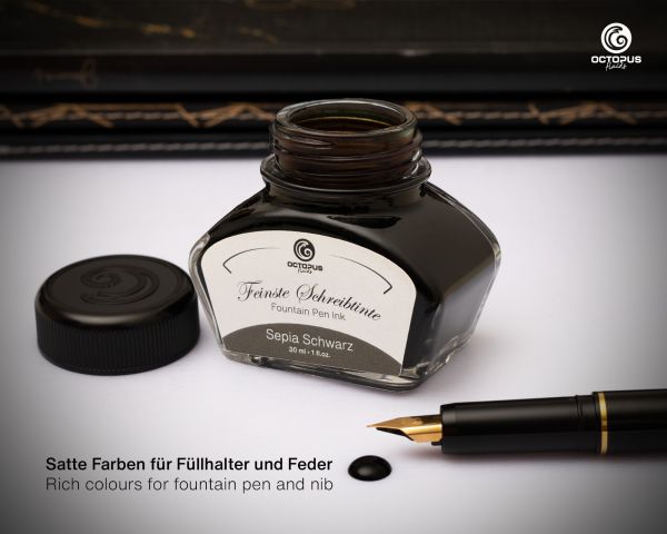 Octopus Fluids Encre d'écriture Classic Sépia Noir avec convertisseur