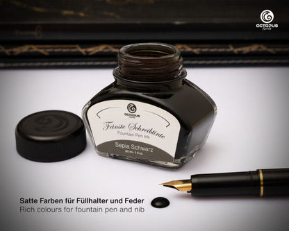 Octopus Fluids Encre d'écriture Classic Sépia Noir avec convertisseur