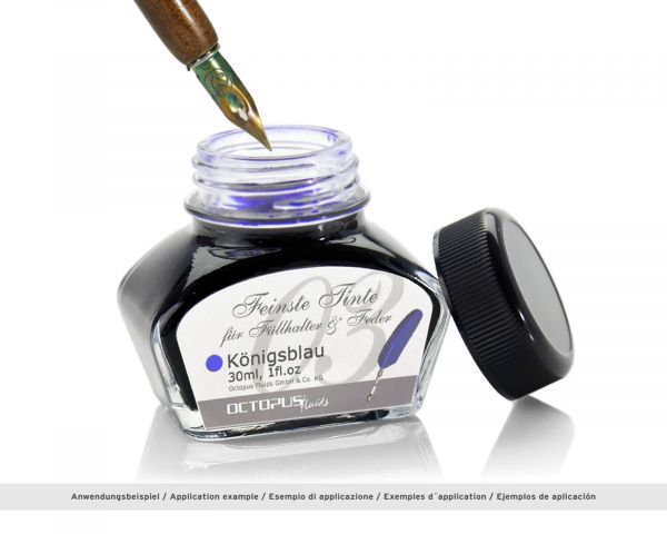 Octopus Tintenglas Schmuckglas 30 ml klar mit schwarzem Schraubverschluss