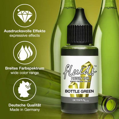 Octopus Fluids Resin Ink BOTTLE  GREEN trasparente Verde