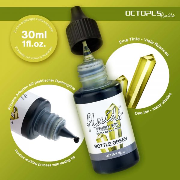 Octopus Fluids Resin Ink BOTTLE  GREEN trasparente Verde
