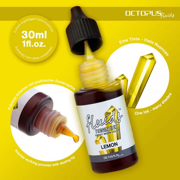 Octopus Fluids Resin Ink LEMON Alcohol Ink Gelb transparent