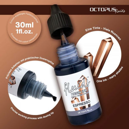 Octopus Fluids Resin Ink Espresso Marrone trasparente