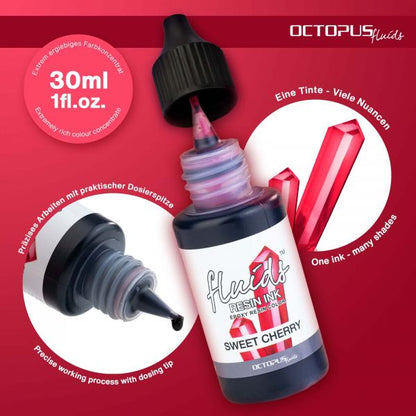 Octopus Fluids Resin Ink Sweet Cherry rosso trasparente