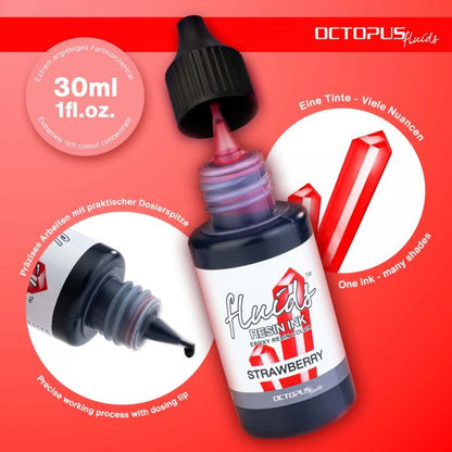 Octopus Fluids Resin Ink STRAWBERRY rosso trasparente