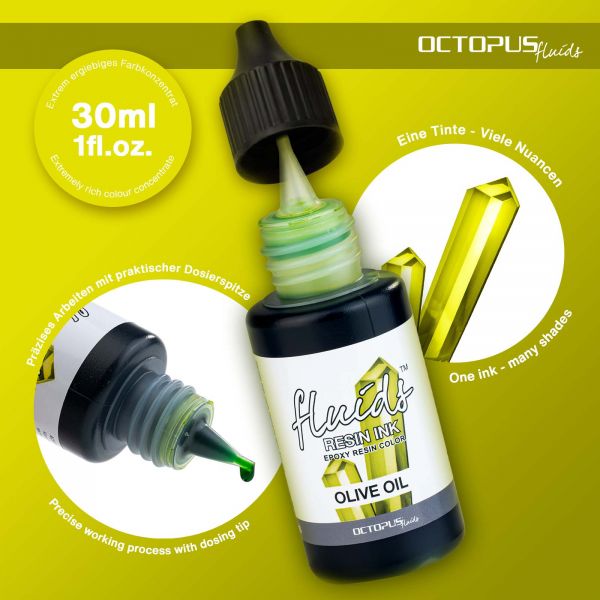 Octopus Fluids Encre Résine HUILE D'OLIVE Vert Transparent