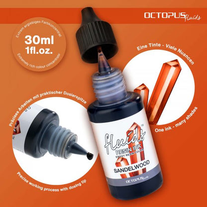 Octopus Fluids Resin Ink SANDELWOOD transparentes Braun