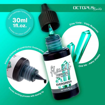Octopus Fluids Resin Ink EVERGREEN Encre à l'alcool pour résine Encre de résine pour résine de coulée vert